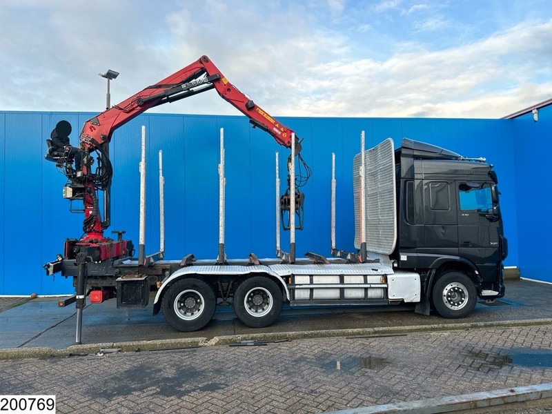 Tovornjak za prevoz lesa, Tovornjak z dvigalom DAF XF 530 6x4, Wood transport, Retarder, Loglift ET450: slika 7