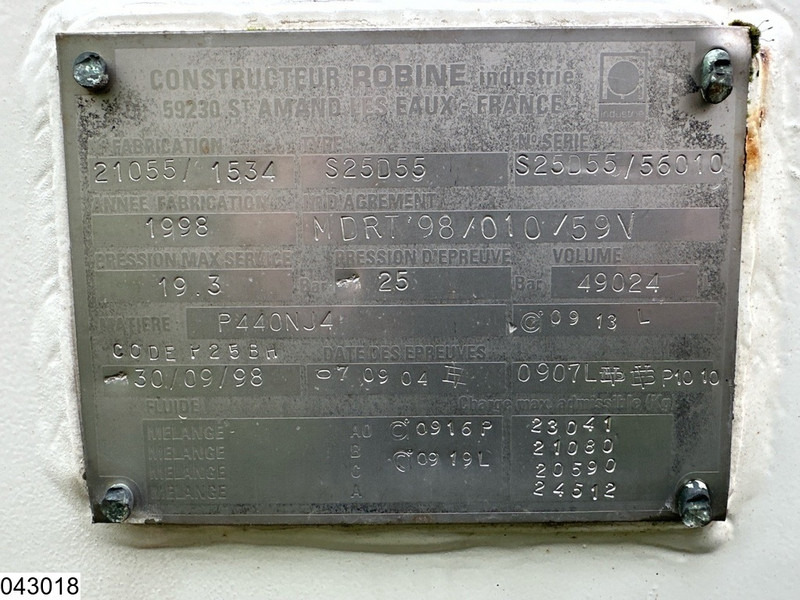 Polprikolica cisterna ROBINE Gas 49024 liter, LPG GPL Butane gas, 1 Comp: slika 9