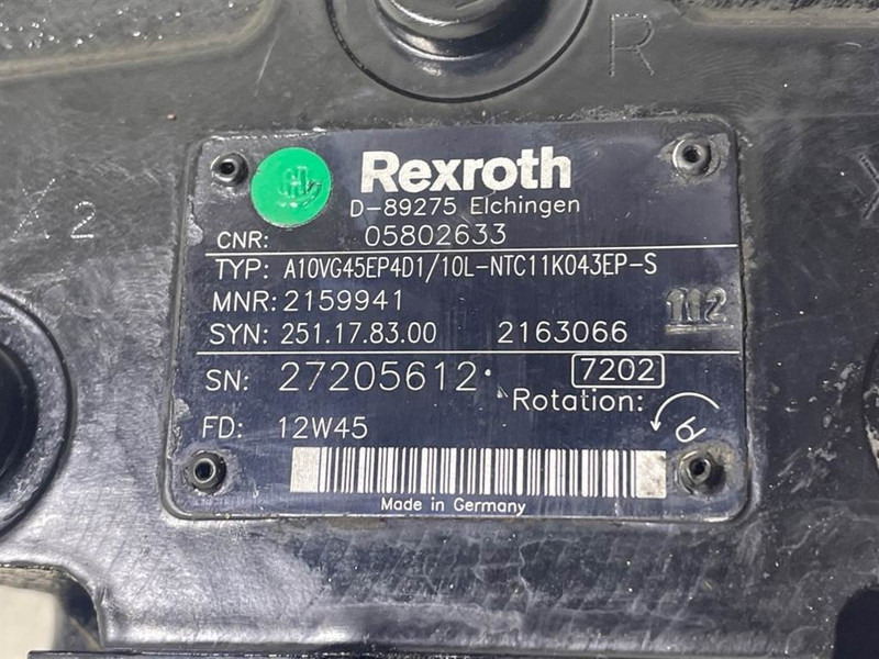 Bomag -Rexroth A10VG45EP4D1/10L-Drive pump/Fahrpumpe - Hidravlika za Gradbeni stroj: slika 4 Bomag -Rexroth A10VG45EP4D1/10L-Drive pump/Fahrpumpe - Hidravlika za Gradbeni stroj: slika 4