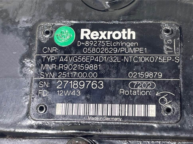 Bomag -Rexroth A4VG56EP4D1/32L-Drive pump/Fahrpumpe - Hidravlika za Gradbeni stroj: slika 4 Bomag -Rexroth A4VG56EP4D1/32L-Drive pump/Fahrpumpe - Hidravlika za Gradbeni stroj: slika 4