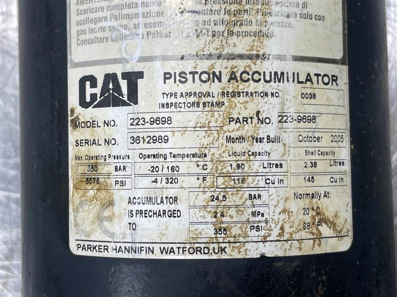 Cat 924G-223-9698-Piston accumulators/Kolbenspeicher - Hidravlika za Gradbeni stroj: slika 3 Cat 924G-223-9698-Piston accumulators/Kolbenspeicher - Hidravlika za Gradbeni stroj: slika 3