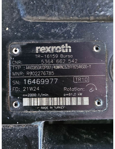 Yanmar V120-Rexroth A4VG085-Drive pump/Fahrpumpe/Rijpomp - Hidravlika za Gradbeni stroj: slika 5 Yanmar V120-Rexroth A4VG085-Drive pump/Fahrpumpe/Rijpomp - Hidravlika za Gradbeni stroj: slika 5