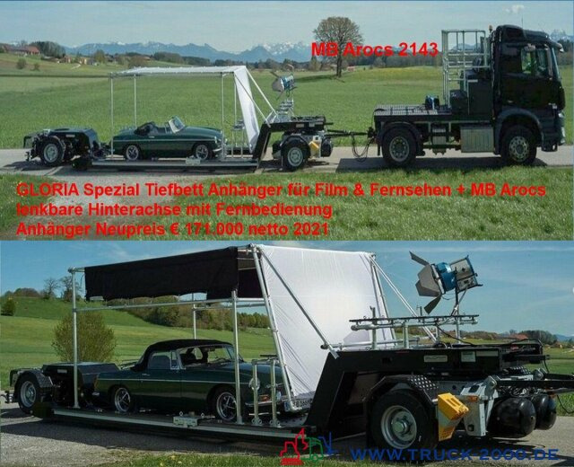 Mercedes-Benz 2143 Spezialgespann für TV & Film Produktion - Tovornjak avtotransporter: slika 1 Mercedes-Benz 2143 Spezialgespann für TV & Film Produktion - Tovornjak avtotransporter: slika 1