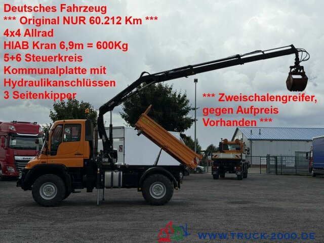 Unimog Unimog U300 4x4 Hiab Kran mit original 60.212 Km - Tovornjak prekucnik, Tovornjak z dvigalom: slika 1 Unimog Unimog U300 4x4 Hiab Kran mit original 60.212 Km - Tovornjak prekucnik, Tovornjak z dvigalom: slika 1