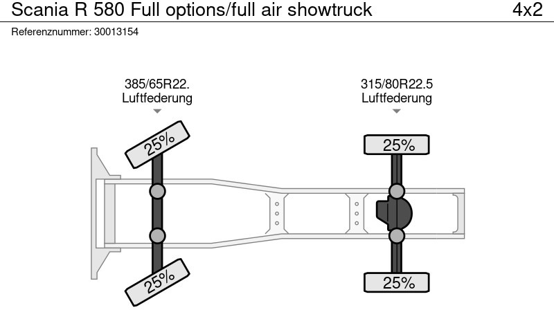 Vlačilec Scania R 580 Full options/full air showtruck: slika 13