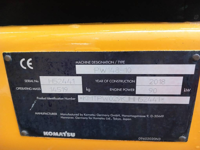 Komatsu PW148-10 - Bager na kolesih: slika 4 Komatsu PW148-10 - Bager na kolesih: slika 4