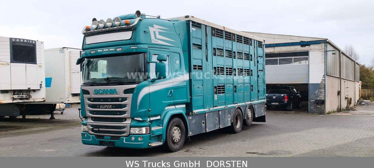 Scania R 490 Topline Menke 4 Stock Hubdach | Retader - Tovornjak za prevoz konj: slika 1 Scania R 490 Topline Menke 4 Stock Hubdach | Retader - Tovornjak za prevoz konj: slika 1