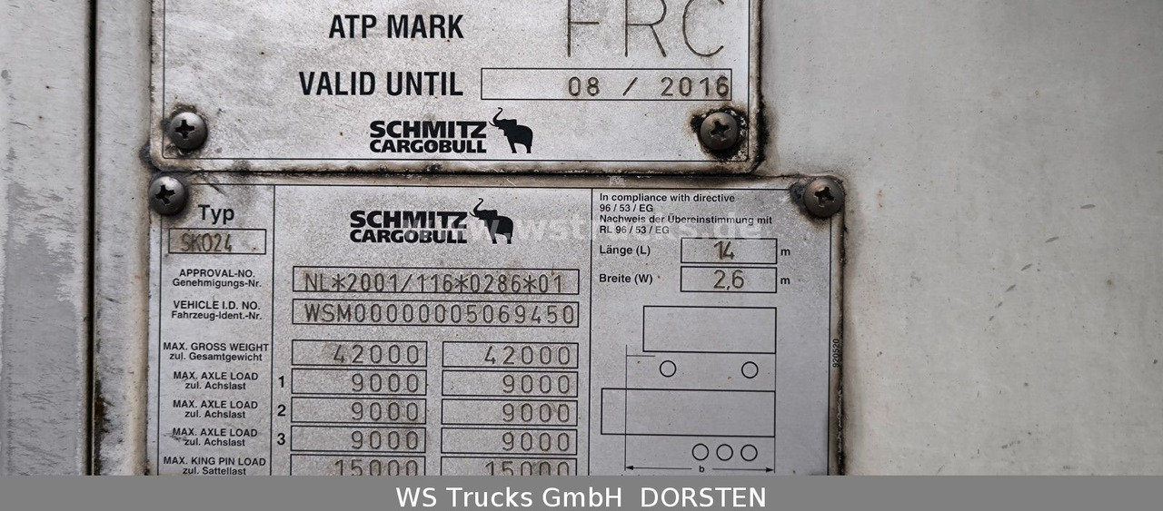 Schmitz Cargobull SKO 24 Kühlauflieger | Rohrbahn Vector 1850Mt - Polprikolica hladilnik: slika 3 Schmitz Cargobull SKO 24 Kühlauflieger | Rohrbahn Vector 1850Mt - Polprikolica hladilnik: slika 3