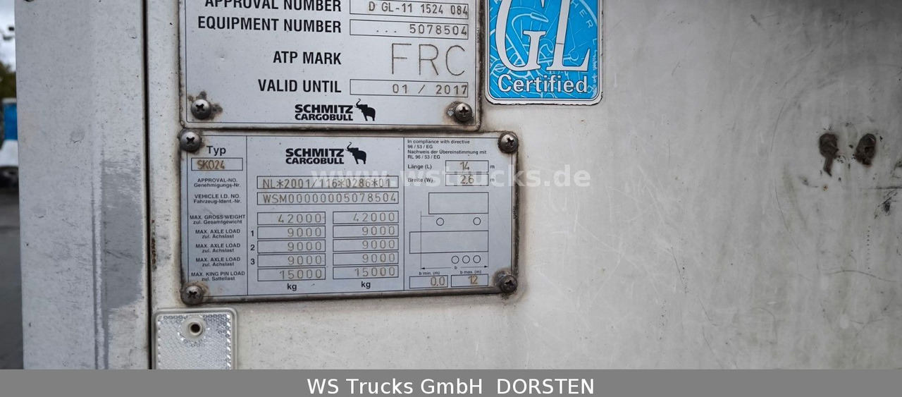 Schmitz Cargobull SKO 24 Kühlauflieger | Vector 1850 MT | LBW - Polprikolica hladilnik: slika 4 Schmitz Cargobull SKO 24 Kühlauflieger | Vector 1850 MT | LBW - Polprikolica hladilnik: slika 4