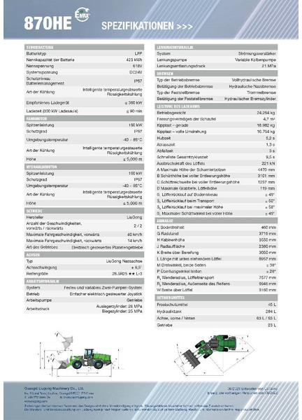 LIUGONG 870 HE vollelektrisch, 24.2 t, 4.7-5.2 cbm - Kolesni nakladalec: slika 2 LIUGONG 870 HE vollelektrisch, 24.2 t, 4.7-5.2 cbm - Kolesni nakladalec: slika 2
