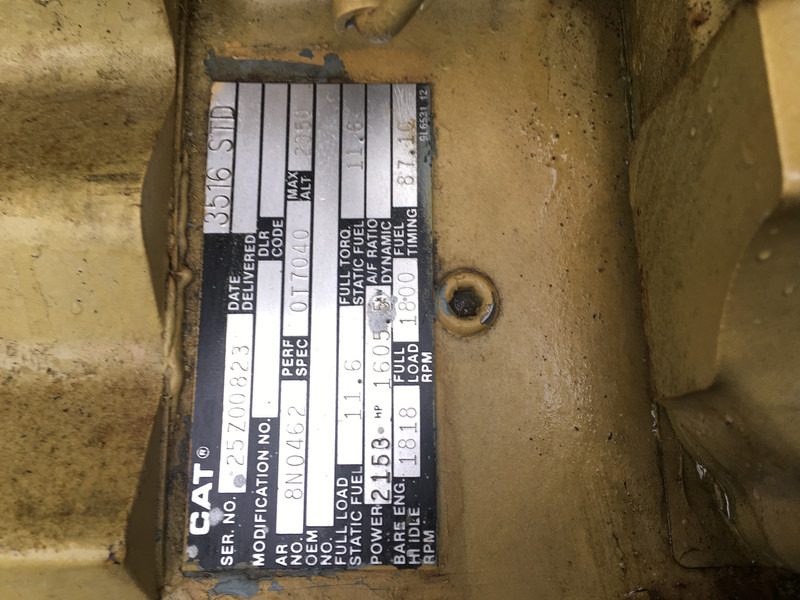 Generator Caterpillar 3516 STD GENERATOR 1750KVA USED: slika 10
