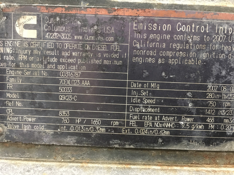 Cummins QSK23-C CPL8353 FOR PARTS - Gradbeni stroj: slika 5 Cummins QSK23-C CPL8353 FOR PARTS - Gradbeni stroj: slika 5
