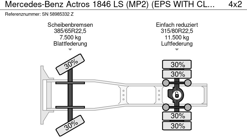 Vlačilec Mercedes-Benz Actros 1846 LS (MP2) (EPS WITH CLUTCH / RETARDER / 3-PEDALS/ AIRCONDITIONING / ETC): slika 14 Vlačilec Mercedes-Benz Actros 1846 LS (MP2) (EPS WITH CLUTCH / RETARDER / 3-PEDALS/ AIRCONDITIONING / ETC): slika 14