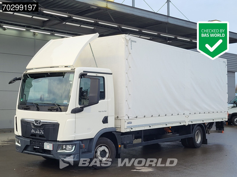 MAN TGL 12.250 4X2 12tonner 1500kg Ladebordwand Automatic Cruise Control Euro 6 - Tovornjak s ponjavo: slika 1 MAN TGL 12.250 4X2 12tonner 1500kg Ladebordwand Automatic Cruise Control Euro 6 - Tovornjak s ponjavo: slika 1