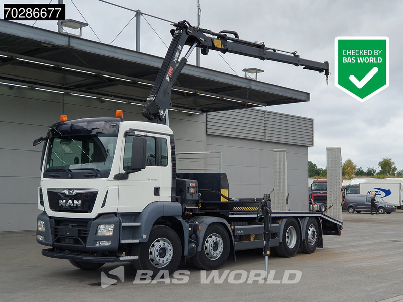 MAN TGS 35.360 8X2 HIAB X-Hiduo 158 BS-3 Crane Lift+lenkasche Machine transporter Euro 6 - Tovornjak avtotransporter, Tovornjak z dvigalom: slika 1 MAN TGS 35.360 8X2 HIAB X-Hiduo 158 BS-3 Crane Lift+lenkasche Machine transporter Euro 6 - Tovornjak avtotransporter, Tovornjak z dvigalom: slika 1