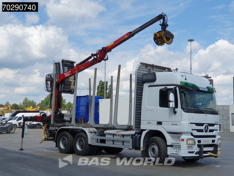 Mercedes-Benz Actros 3346 6X4 Original KM's! FTG V10CX.81 Kran Crane Holztransport Big-Axle Steelsuspension - Tovornjak za prevoz lesa, Tovornjak z dvigalom: slika 3 Mercedes-Benz Actros 3346 6X4 Original KM's! FTG V10CX.81 Kran Crane Holztransport Big-Axle Steelsuspension - Tovornjak za prevoz lesa, Tovornjak z dvigalom: slika 3