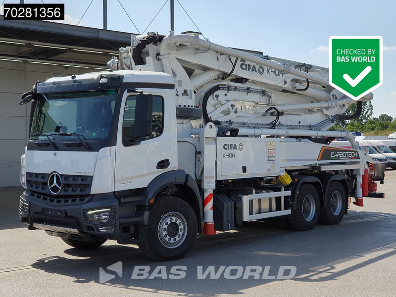 Mercedes-Benz Arocs 3343 6X4 CIFA K40H Carbotech Pump 5 arm Big-Axle Navi Euro 6 - Črpalka za beton: slika 1 Mercedes-Benz Arocs 3343 6X4 CIFA K40H Carbotech Pump 5 arm Big-Axle Navi Euro 6 - Črpalka za beton: slika 1