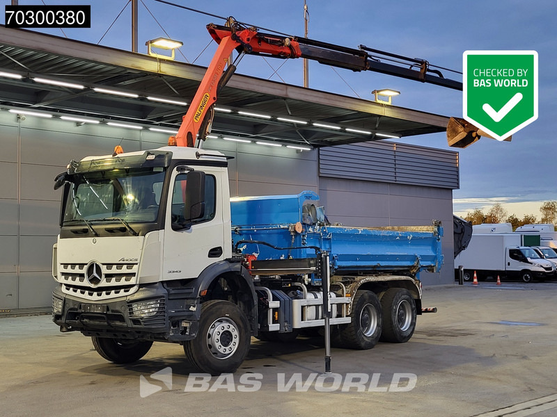 Mercedes-Benz Arocs 3343 6X4 Palfinger PK12.501 SLD Kran Crane 7m3 tipper Big-Axle Automatic Euro 6 - Tovornjak prekucnik, Tovornjak z dvigalom: slika 1 Mercedes-Benz Arocs 3343 6X4 Palfinger PK12.501 SLD Kran Crane 7m3 tipper Big-Axle Automatic Euro 6 - Tovornjak prekucnik, Tovornjak z dvigalom: slika 1