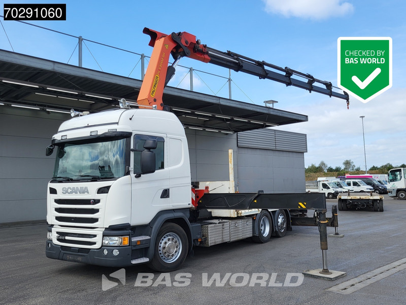Scania G410 6X2 Palfinger 53002 SH Kran Crane Lift+steering ACC Navi Euro 6 - Tovornjak s kesonom, Tovornjak z dvigalom: slika 1 Scania G410 6X2 Palfinger 53002 SH Kran Crane Lift+steering ACC Navi Euro 6 - Tovornjak s kesonom, Tovornjak z dvigalom: slika 1
