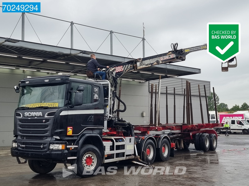 Scania R580 6X4 Holz Kran Diebolt D28 Full-Steell Extentable Trailer - Tovornjak za prevoz lesa, Tovornjak z dvigalom: slika 1 Scania R580 6X4 Holz Kran Diebolt D28 Full-Steell Extentable Trailer - Tovornjak za prevoz lesa, Tovornjak z dvigalom: slika 1
