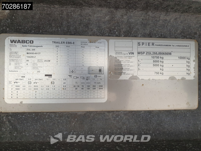 Spier Fahrzeugwerk ZGL 255 lizing Spier Fahrzeugwerk ZGL 255: slika 17