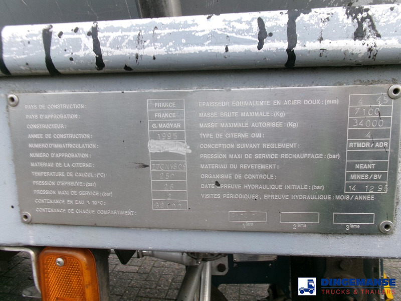 Polprikolica cisterna Magyar Bitumen tank inox 32 m3 / 1 comp: slika 19