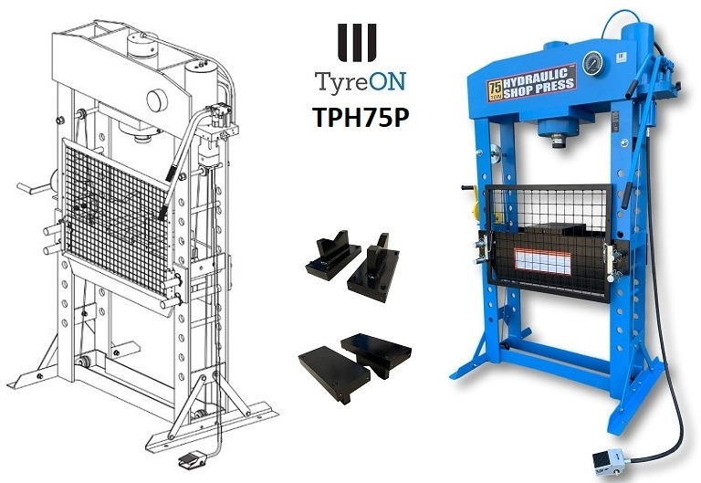 TPH75P Workshop press pneumatic hydraulic 75T - Oprema za delavnice: slika 1 TPH75P Workshop press pneumatic hydraulic 75T - Oprema za delavnice: slika 1