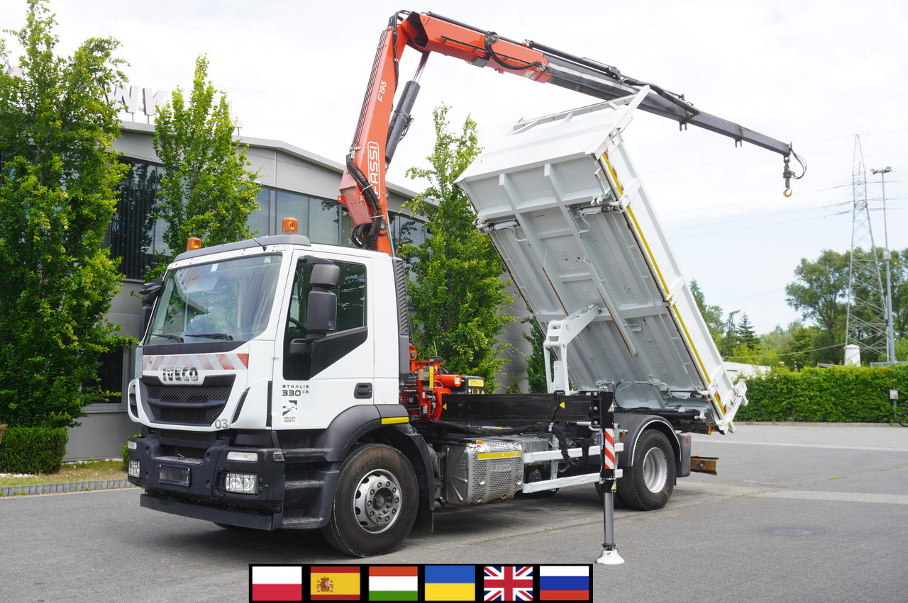 IVECO STRALIS 330 E6 / FASSI 195A 8.5 T / 3-side tipper - Tovornjak z dvigalom: slika 1 IVECO STRALIS 330 E6 / FASSI 195A 8.5 T / 3-side tipper - Tovornjak z dvigalom: slika 1