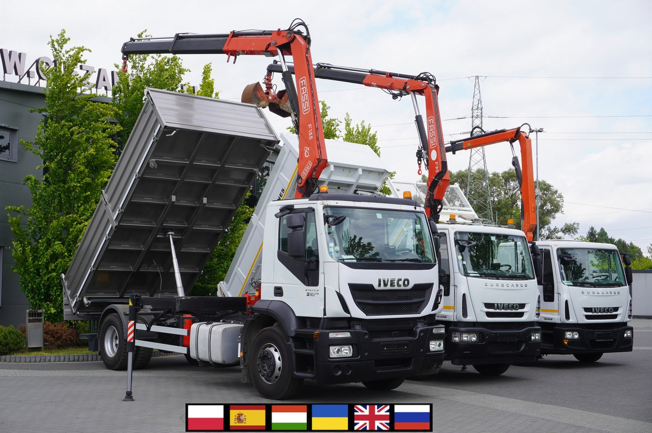 IVECO Stralis 310 E6 / NEW 3-sided tipper / Fassi F135 crane with remote control - Tovornjak prekucnik, Tovornjak z dvigalom: slika 1 IVECO Stralis 310 E6 / NEW 3-sided tipper / Fassi F135 crane with remote control - Tovornjak prekucnik, Tovornjak z dvigalom: slika 1