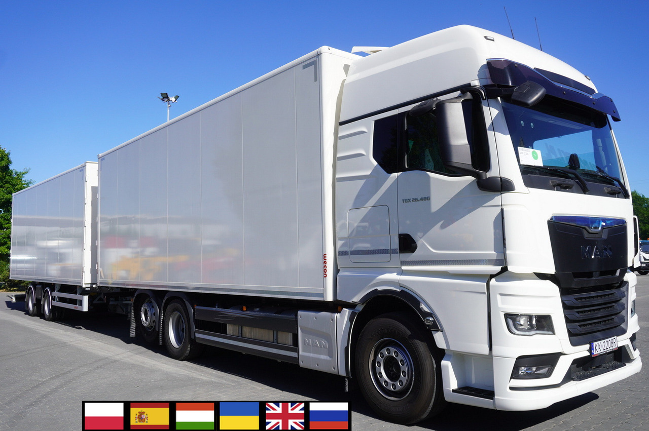 MAN TGX 26.480 6×2-2 LL CH NEW / 19 EPAL box / New Wecon walkthrough box trailer 19 EPAL / 2025.06 !!! - Tovornjak zabojnik: slika 1 MAN TGX 26.480 6×2-2 LL CH NEW / 19 EPAL box / New Wecon walkthrough box trailer 19 EPAL / 2025.06 !!! - Tovornjak zabojnik: slika 1
