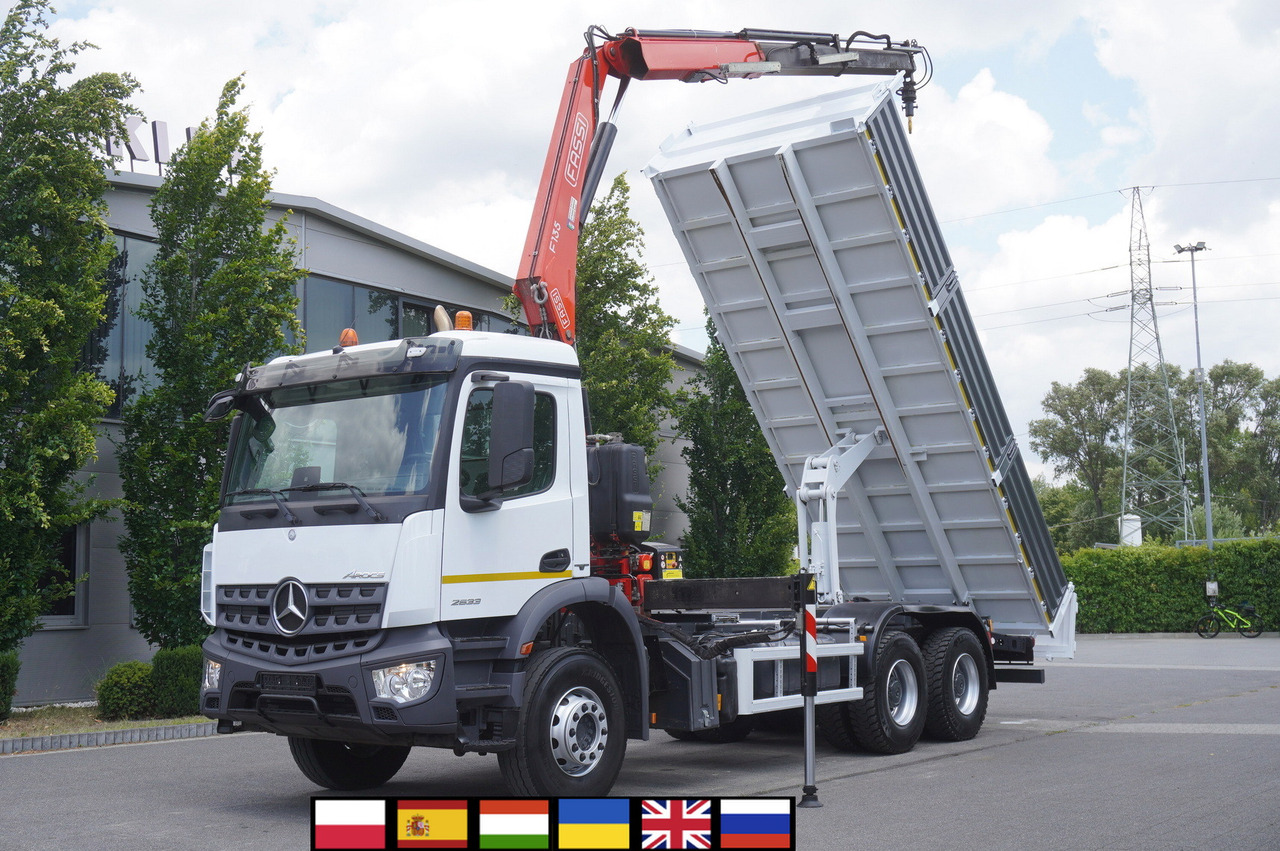 MERCEDES-BENZ AROCS 2633 6x4 / 5.5 T crane FASSI F135 / Tipper 15 EPAL - Tovornjak z dvigalom: slika 1 MERCEDES-BENZ AROCS 2633 6x4 / 5.5 T crane FASSI F135 / Tipper 15 EPAL - Tovornjak z dvigalom: slika 1
