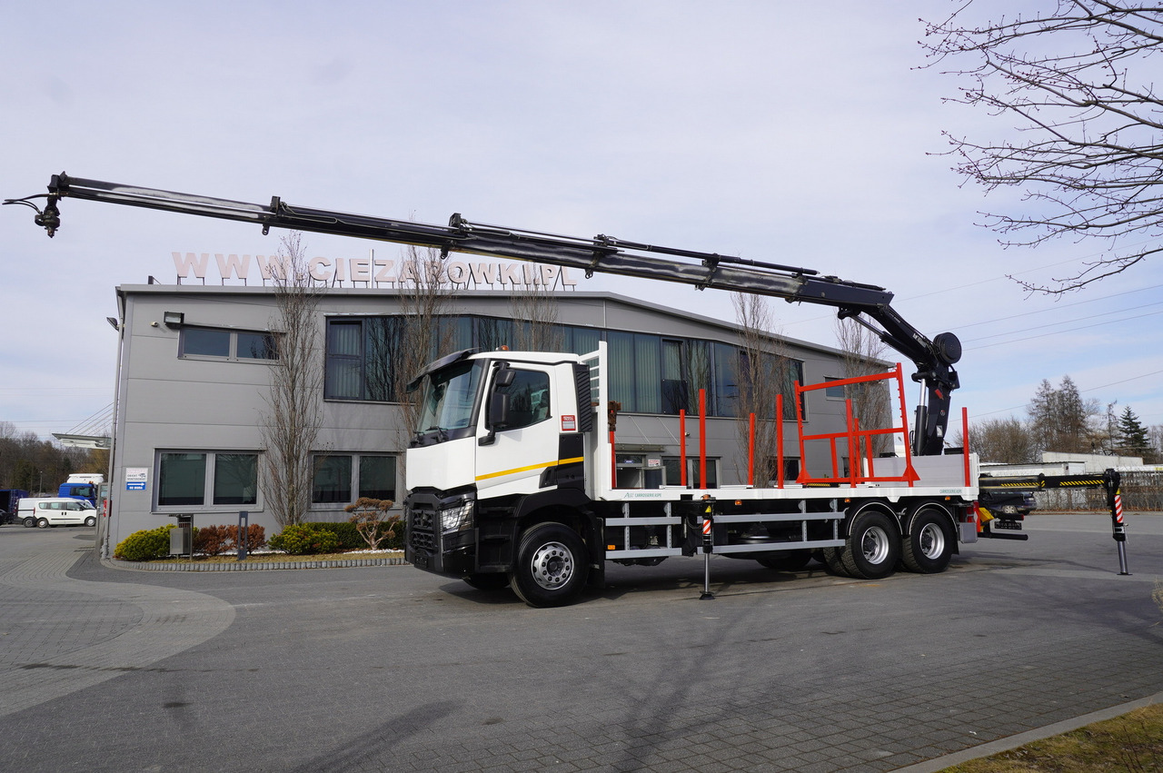 RENAULT C430 / HIAB 244 EP-5 HIDUO crane 8400 kg 15 m / Platform with stanchions - Gozdarska prikolica: slika 5 RENAULT C430 / HIAB 244 EP-5 HIDUO crane 8400 kg 15 m / Platform with stanchions - Gozdarska prikolica: slika 5