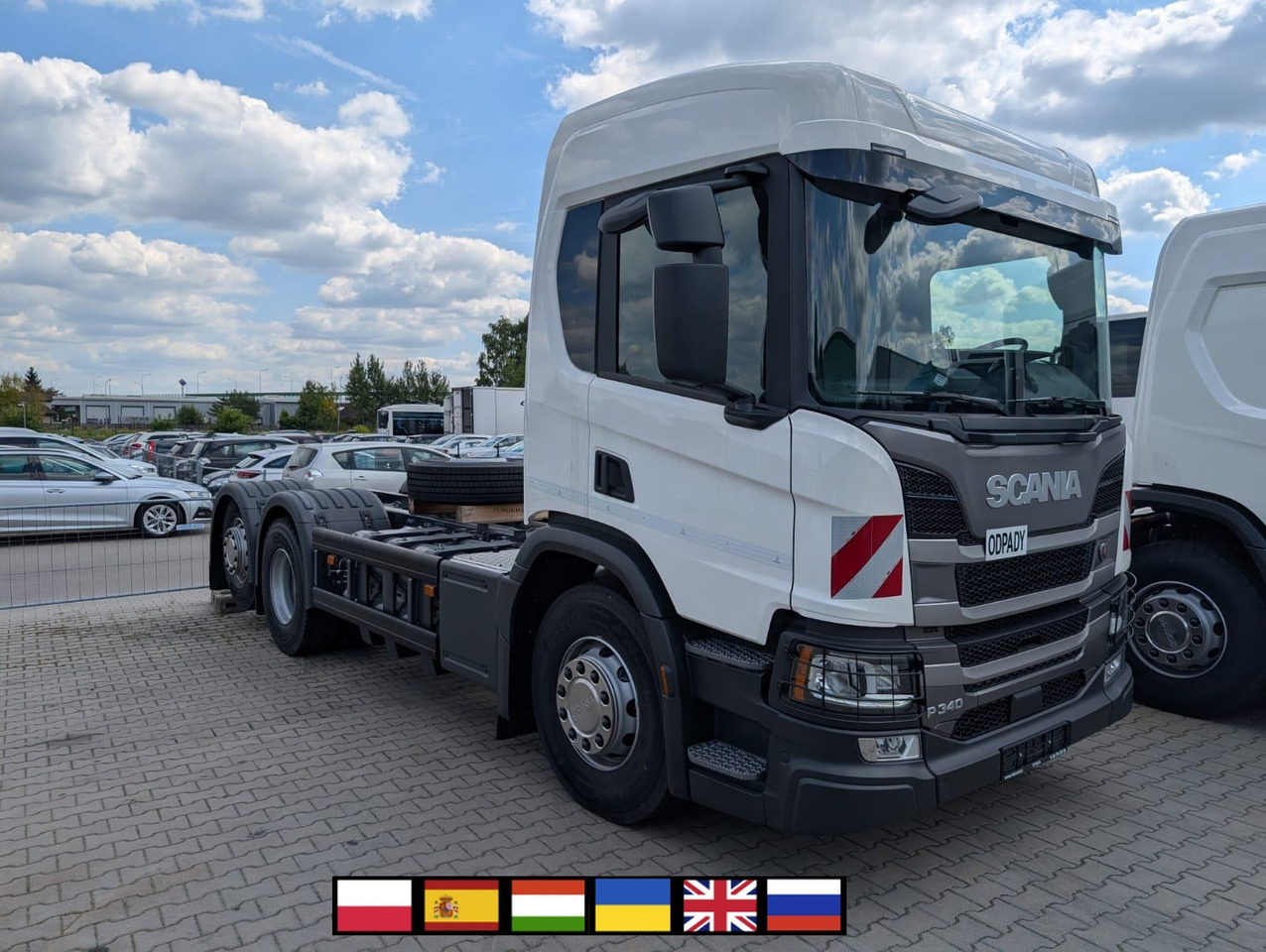 SCANIA P 340 B6x2*4NA / chassis frame / steering axle / CNG / large cab / 8 units - Tovornjak-šasija: slika 1 SCANIA P 340 B6x2*4NA / chassis frame / steering axle / CNG / large cab / 8 units - Tovornjak-šasija: slika 1