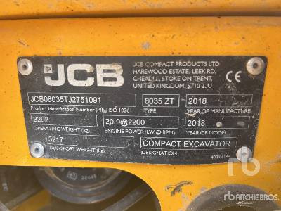 JCB 8035ZT Mini-Pelle - Mini bager: slika 5 JCB 8035ZT Mini-Pelle - Mini bager: slika 5