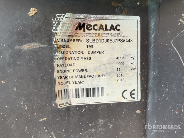 2018 Terex TA9 9 ton 4x4 Dumper - Demper: slika 2 2018 Terex TA9 9 ton 4x4 Dumper - Demper: slika 2