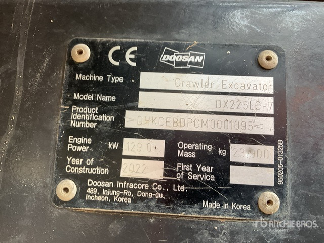 2022 Doosan DX225LC-7 Tracked Excavator - Bager goseničar: slika 1 2022 Doosan DX225LC-7 Tracked Excavator - Bager goseničar: slika 1