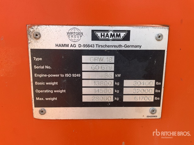 2003 Hamm GRW18 8 Wheel Pneumatic Roller - Pnevmatski valjar: slika 1 2003 Hamm GRW18 8 Wheel Pneumatic Roller - Pnevmatski valjar: slika 1