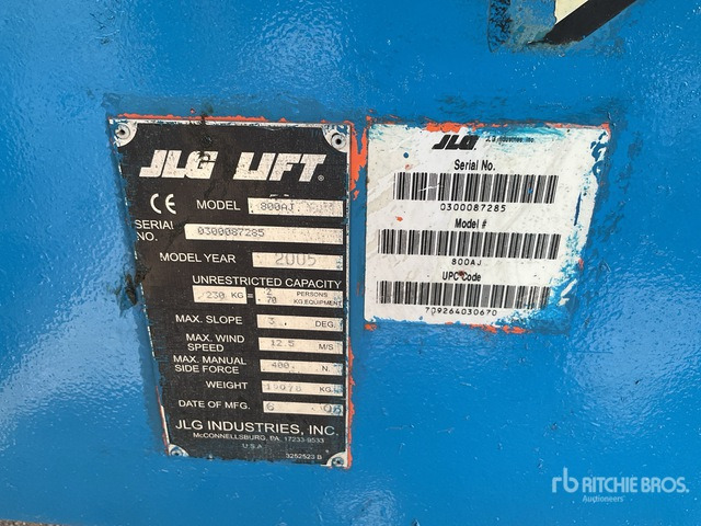 2005 JLG 800AJ 4WD Diesel Articulating Boom Lift - Zglobna dvižna ploščad: slika 1 2005 JLG 800AJ 4WD Diesel Articulating Boom Lift - Zglobna dvižna ploščad: slika 1