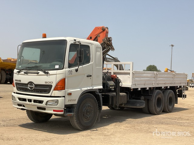 2007 Hino 500 Palfinger PK1000 4.5 ton Knuckl ... Flatbed Truck with Crane - Tovornjak s kesonom, Tovornjak z dvigalom: slika 2 2007 Hino 500 Palfinger PK1000 4.5 ton Knuckl ... Flatbed Truck with Crane - Tovornjak s kesonom, Tovornjak z dvigalom: slika 2