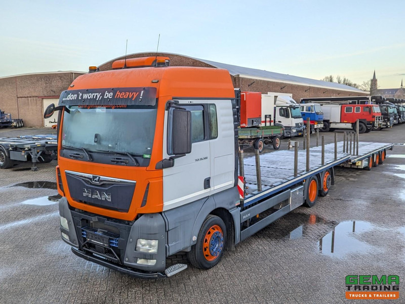 MAN TGX 26.500 6x2/4 LL Euro6 - Retarder + Recker FZ3 3-Assige Aanhanger - Uitschuifbaar - Tovornjak avtotransporter: slika 1 MAN TGX 26.500 6x2/4 LL Euro6 - Retarder + Recker FZ3 3-Assige Aanhanger - Uitschuifbaar - Tovornjak avtotransporter: slika 1