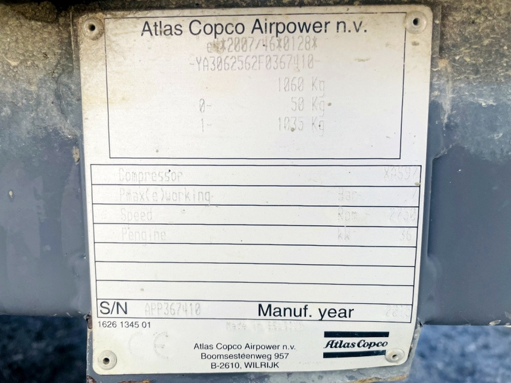 Atlas Copco XAS97 (4022) - Zračni kompresor: slika 3 Atlas Copco XAS97 (4022) - Zračni kompresor: slika 3