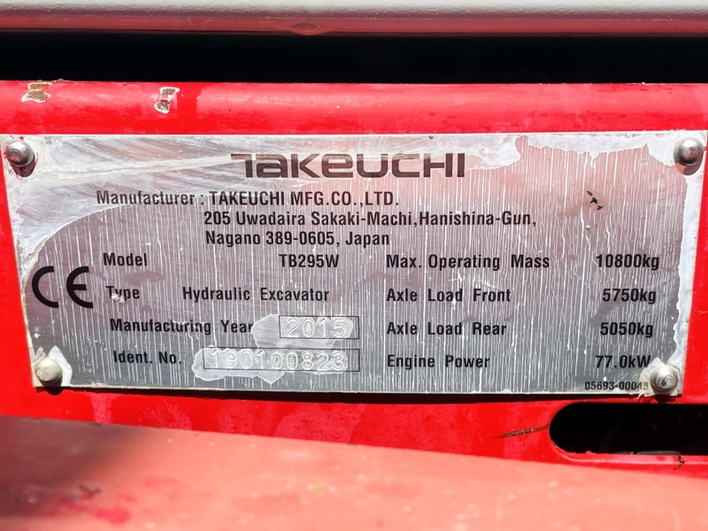 Takeuchi TB295W (4045) - Bager na kolesih: slika 4 Takeuchi TB295W (4045) - Bager na kolesih: slika 4