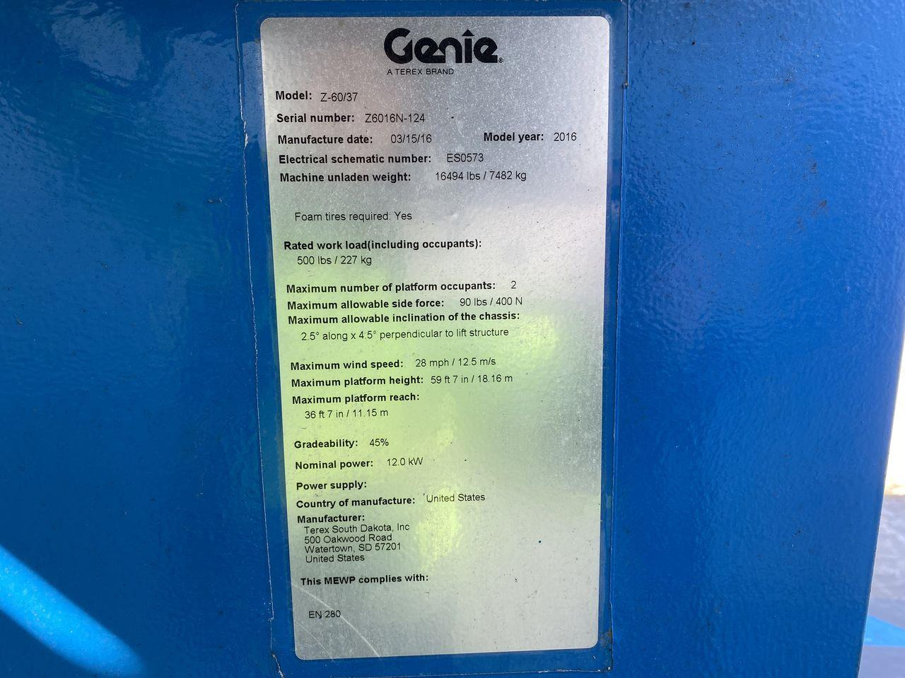 Zglobna dvižna ploščad Genie Z60/37 DC: slika 10