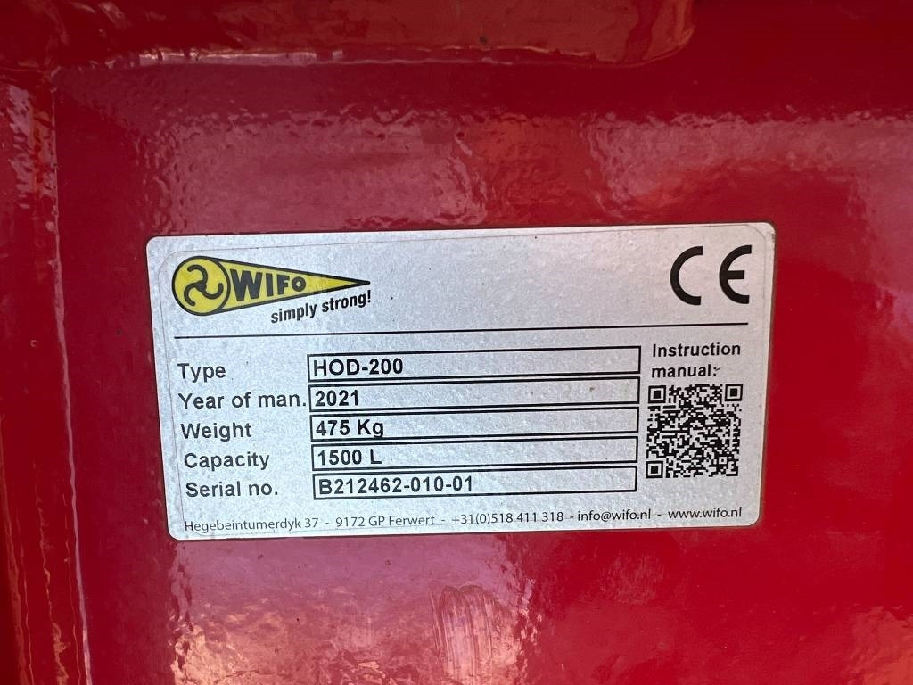 Wifo HOD-200 Schepbak - Žlica za nakladalnik za Kmetijski stroj: slika 5 Wifo HOD-200 Schepbak - Žlica za nakladalnik za Kmetijski stroj: slika 5