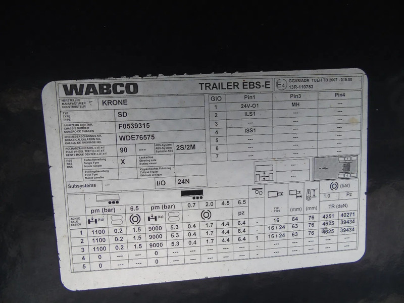 Krone 3xAXLE SAF - Polprikolica zabojnik: slika 4 Krone 3xAXLE SAF - Polprikolica zabojnik: slika 4