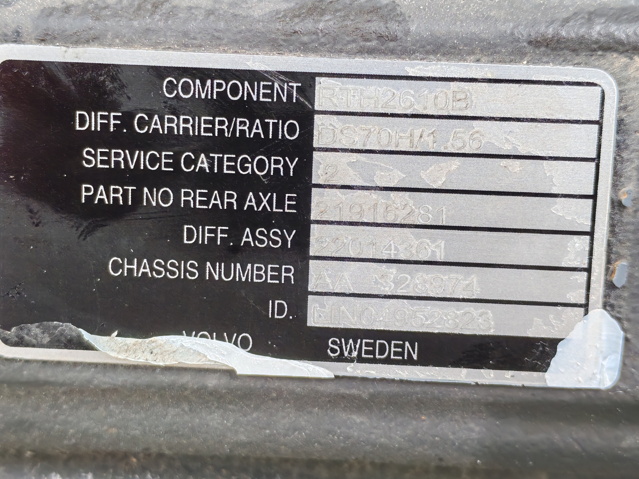 Zadnja os VOLVO RTH2610B / DS70H / RATIO: 1.56 16x25 / DIFFERENTIAL / NEW: slika 7