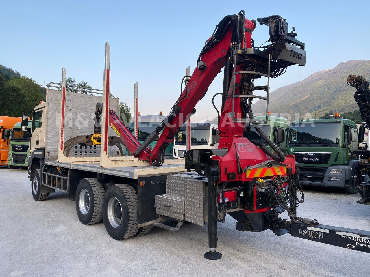 MAN 33.500 6X6 mit Kran PENZ 12Z - Tovornjak za prevoz lesa, Tovornjak z dvigalom: slika 4 MAN 33.500 6X6 mit Kran PENZ 12Z - Tovornjak za prevoz lesa, Tovornjak z dvigalom: slika 4