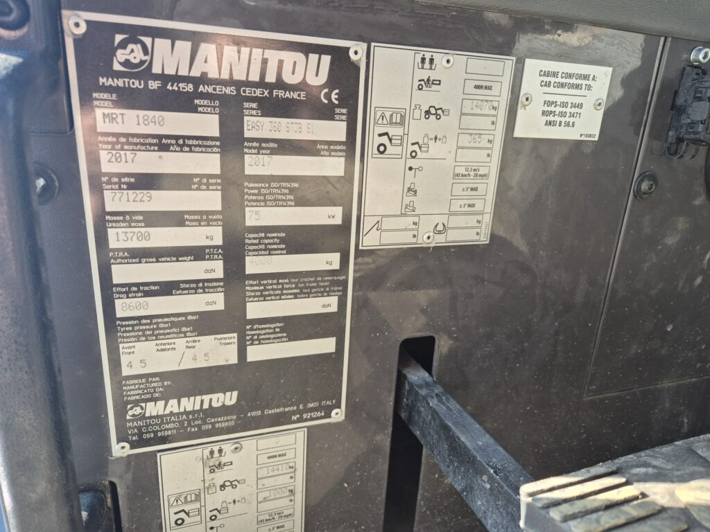 Teleskopski viličar MANITOU MRT 1840 easy: slika 12
