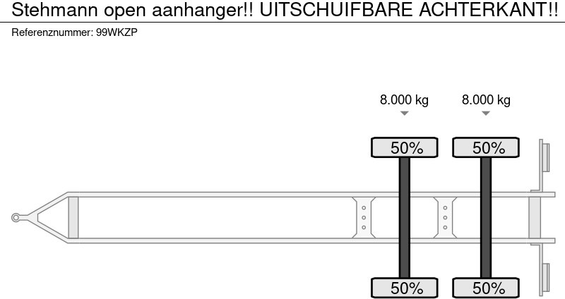 Plato/ Tovorna prikolica Stehmann open aanhanger!! UITSCHUIFBARE ACHTERKANT!!: slika 8