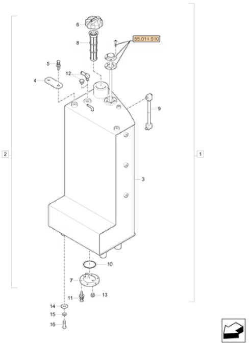 Case 3LML03100 - 3KML03100 - Rezervoar za gorivo za Gradbeni stroj: slika 1 Case 3LML03100 - 3KML03100 - Rezervoar za gorivo za Gradbeni stroj: slika 1